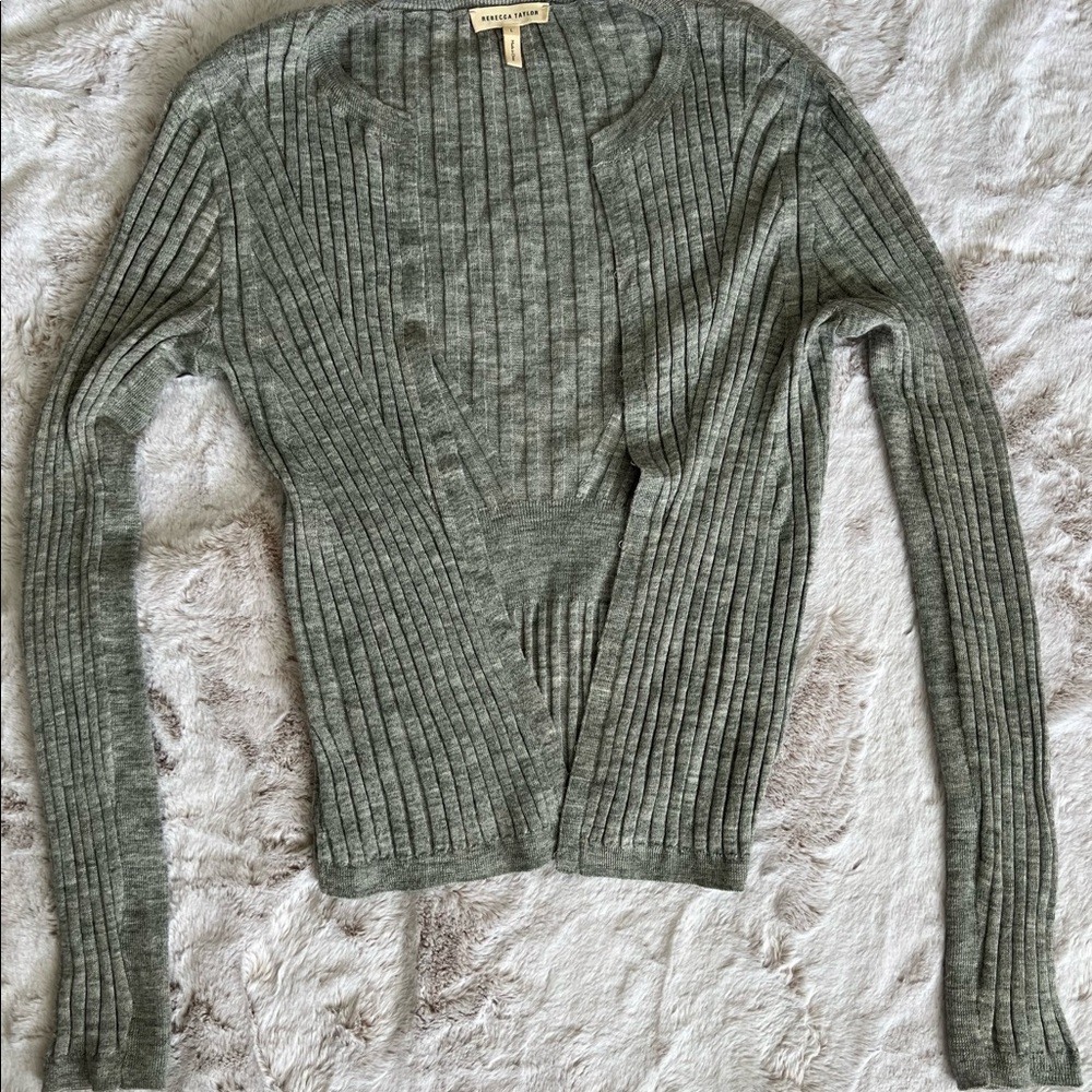 Rebecca Taylor super fine wool lightweight cardigan sweater.